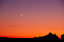 Sichelmond beim Sonnenuntergang vor rotem Himmel by sven-fuchs-fotografie