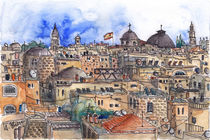 Jerusalem, Rooftops by Hartmut Buse