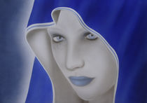 Lady in Blue - Airbrush von Harry Heffels