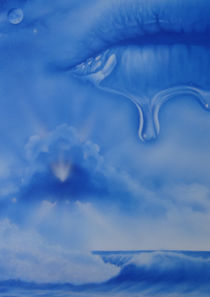 Frauenmund am Meer Airbrush von Harry Heffels