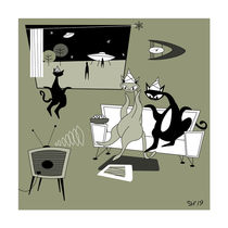 "Signs" Mid Century Modern Atomic Cats. by atomicoffice