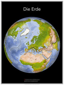Landkarte der Erde - Poster von Michael Schmeling