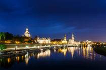 Skyline von Dresden bei Nacht von Stephan Hockenmaier