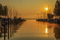 Jachthafen Moos mit Booten im Morgenlicht - Halbinsel Höri by Christine Horn
