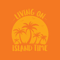 Living On Island Time Palm Trees And Sunset by John Schwegel