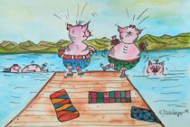 Schweindl im Bade by Susanne Nürnberger