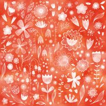 White Flowers on Coral von Nic Squirrell