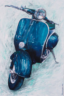 'Vespa Petrol Blau' by Renate Berghaus