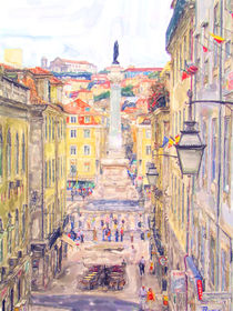 Lisbon in Portugal with place called Rossio in the district names Baixa by havelmomente
