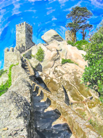 Illustration of old Castle of the Moors at Sintra in Portugal von havelmomente