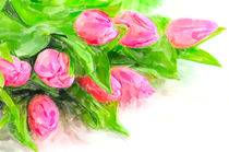 Bunch pink tulips in springtime by havelmomente