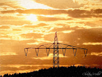 Strom mast beim Sonnenaufgang by Christian Mueller