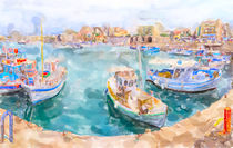 Harbor of Iraklion with boats at Crete in Greece. by havelmomente