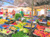 Frisches Gemüse auf dem Markt in Alcúdia auf Mallorca by havelmomente