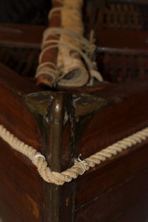 Close up of the wooden bow of a classic sailing yacht by Intensivelight Panorama-Edition