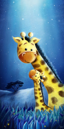 Giraffe mit Kind von Stefan Lohr