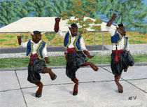 Greek Minotaurs Traditional Dance Fantasy Art von Ted Helms