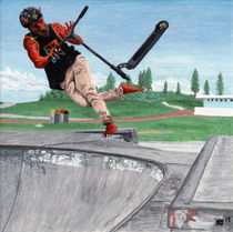 Kobold Kick Scooter Tricks Fantasy Art by Ted Helms