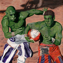 Orc Gladiator Football Extreme Sports Fantasy Art von Ted Helms