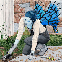 Dark Fairy Garden Gardener Fantasy Art by Ted Helms