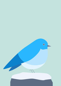 blaues Vögelchen - blue bird by Carolin Vonhoff