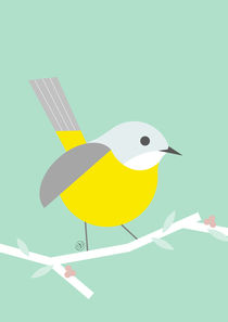gelbes Vögelchen - yellow robin by Carolin Vonhoff