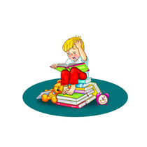 Aufgeregter und gespannter kleiner Leser by Peter Holle