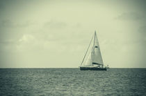 Lonely Yacht in Ocean by Tanya Kurushova
