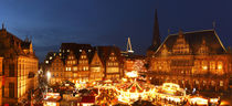 'Bremen, Weihnachtsmarkt, Rathaus, Abenddämmerung, Abend, Häuser' von Torsten Krüger