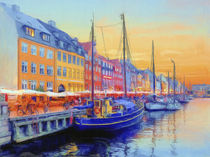 Port at Nyhavn Copenhagen by Robert Deering