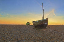 abandoned fishing boats at dawn, Dungeness Kent by Robert Deering
