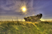 Washed Up and Beached Boat by Robert Deering