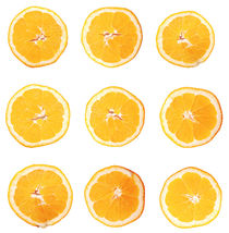 Slice Of Orange Fruit Isolated On White Background by Vladimir Nenov