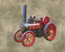 Red Steam Traction Engine by Robert Deering