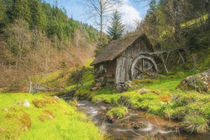 Old Mill by a Stream by Robert Deering