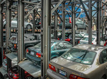 Urban life - parking stacks in New York City by David Halperin