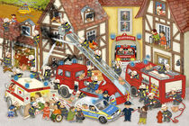 Wimmelbild_Feuerwehr in meinem Dorf von Marion Krätschmer