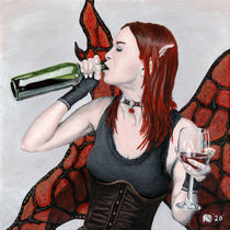 Magical Fairy Drinking Wine by Ted Helms