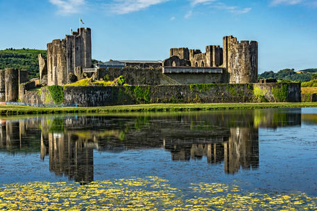 Caerphilly-castle-across-the-moat