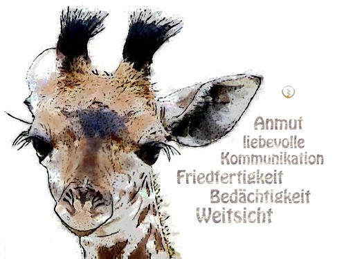 Giraffe-werte-wandbild