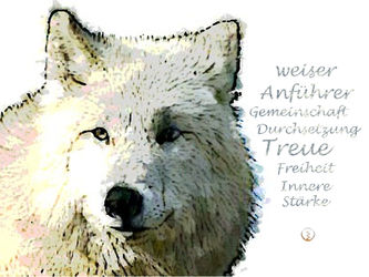 Wolf-weiss-werte-wandbild
