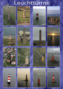 Poster Leuchttürme der Nordseeküste von Rolf Müller
