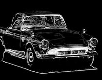 illustration of an old car, drawing of a classic vehicle von q77photo