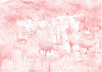 Von Hand mit wasserlöslicher Wachsmalkreide gemaltes Aquarell in Rot  by Heike Rau