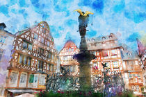 Marktplatz von Bernkastel-Kues mit Springbrunnen by havelmomente
