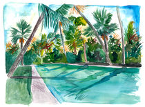 Der kühle ruhige Key West Florida Pool by M.  Bleichner