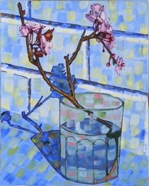 Blossoming Almond Branch in a Glass 2017 by Anthony Padgett