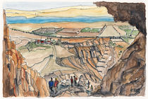 Blick aus einer Höhle in Qumran zum Toten Meer by Hartmut Buse