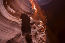 Red rock formations in slot canyon Lower Antelope Canyon at Page, USA by Bastian Linder