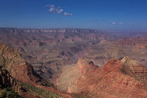 Red rocks of Grand Canyon with sun and blue sky, USA by Bastian Linder